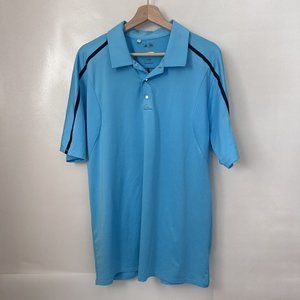 Adidas Shirt Mens Large Blue Polo Short Sleeve Golf Outdoor Puremotion Vented